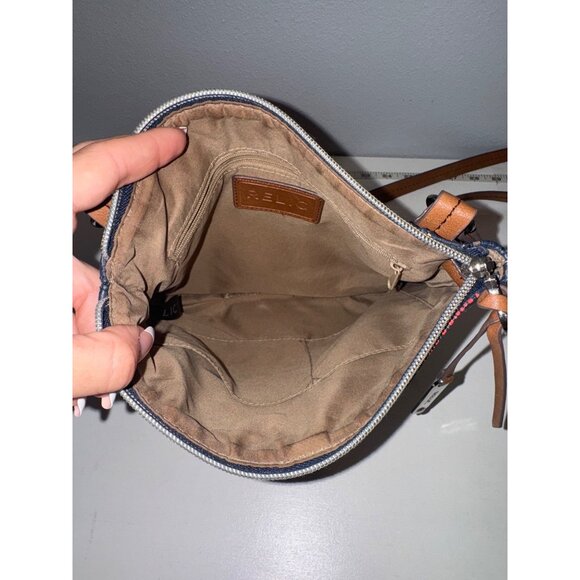 Relic Crossbody Purse Navy Blue Multicolor Botanical Print Trees Modern Artsy - Picture 5 of 11